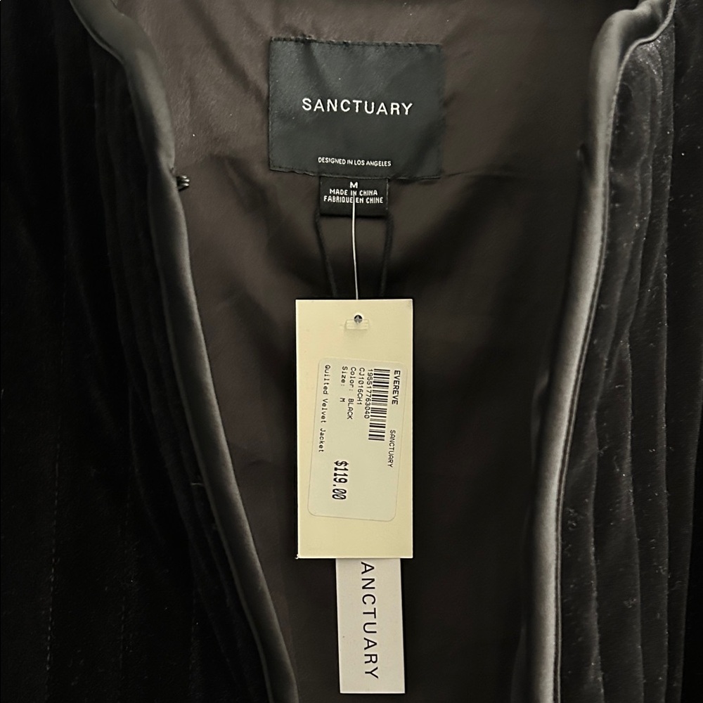 NWT Sanctuary Quilted Velvet Jacket - Picture 3 of 7
